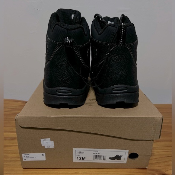 WEATHERPROOF Mens Black Jasper 1” Block Heel Hiking Boot 12 NIB - Picture 2 of 9
